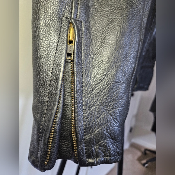 100% Leather Bomber Aviator Jacket - Picture 4 of 6